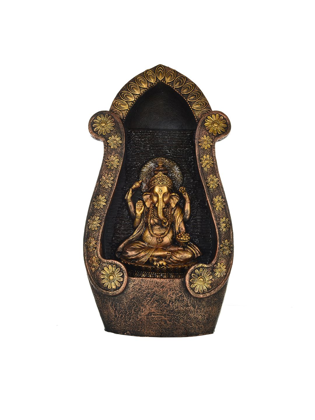 eCraftIndia Gold-Toned Premium Decorative Lord Ganesh Electrical Waterfall Fountain Price in India