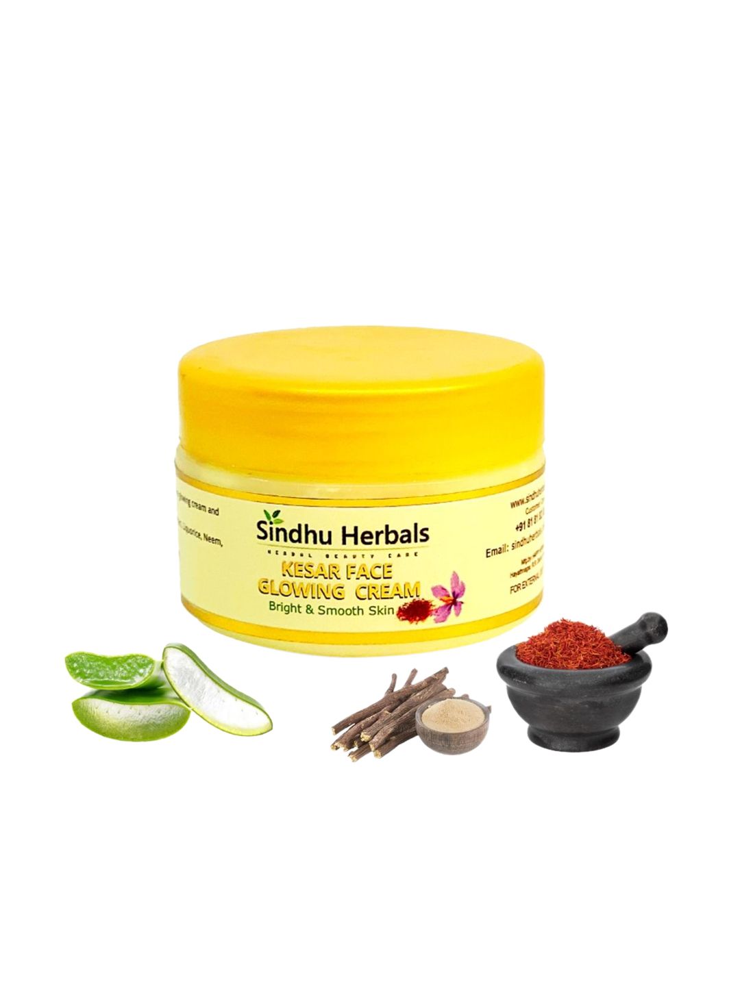 Sindhu Herbals Bright & Smooth Skin Kesar Face Glowing Cream 30 g