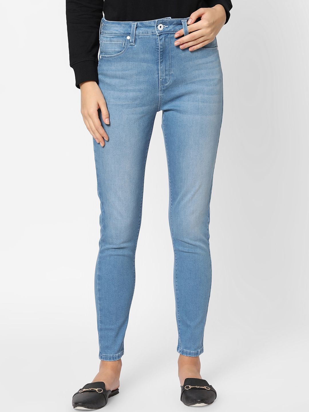 Pepe Jeans Women Blue Skinny Fit High-Rise Light Fade Jeans Price in India