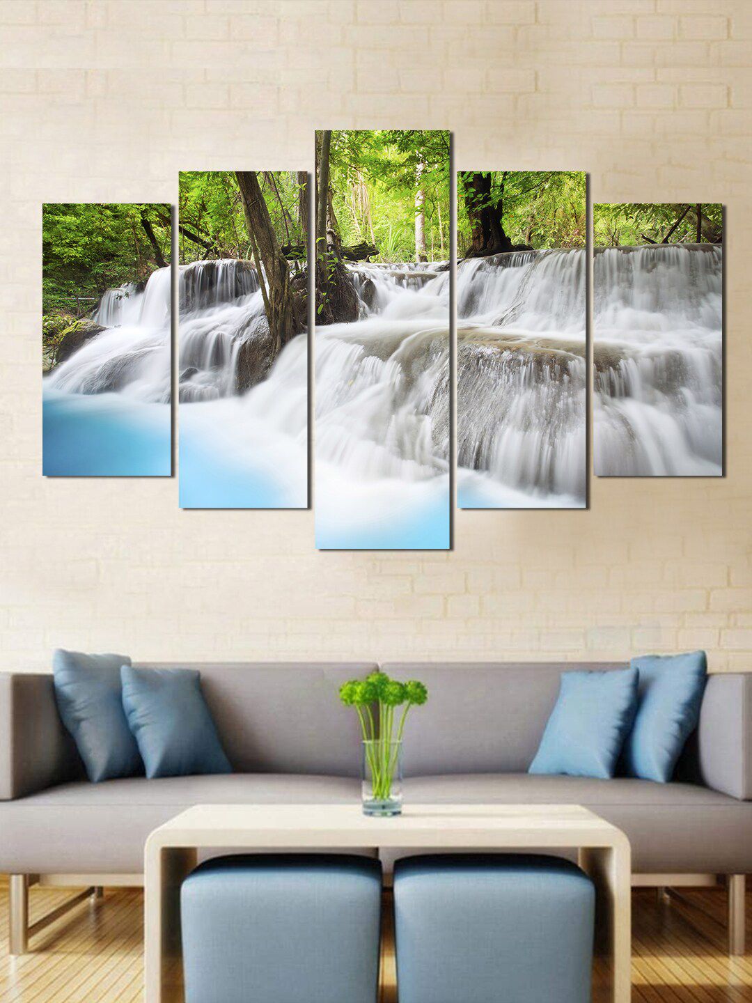 WENS Set of 5 Green & White Printed Wall Art Price in India