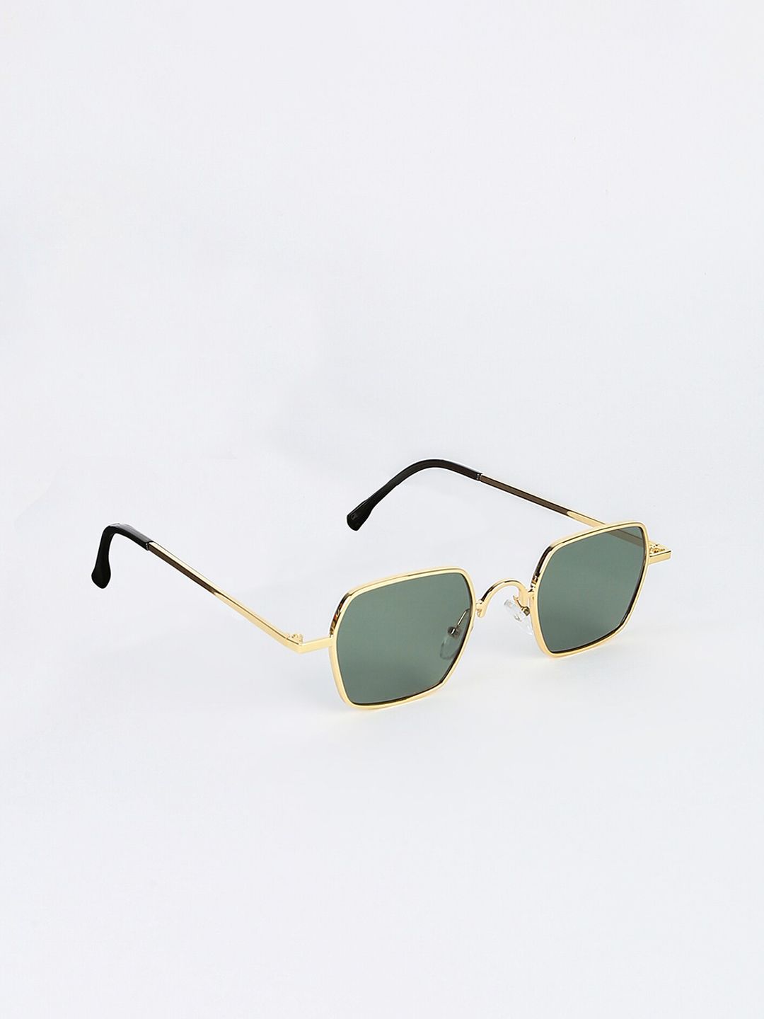 20Dresses Women Green Lens & Gold-Toned Rectangle Sunglasses SG0591 Price in India