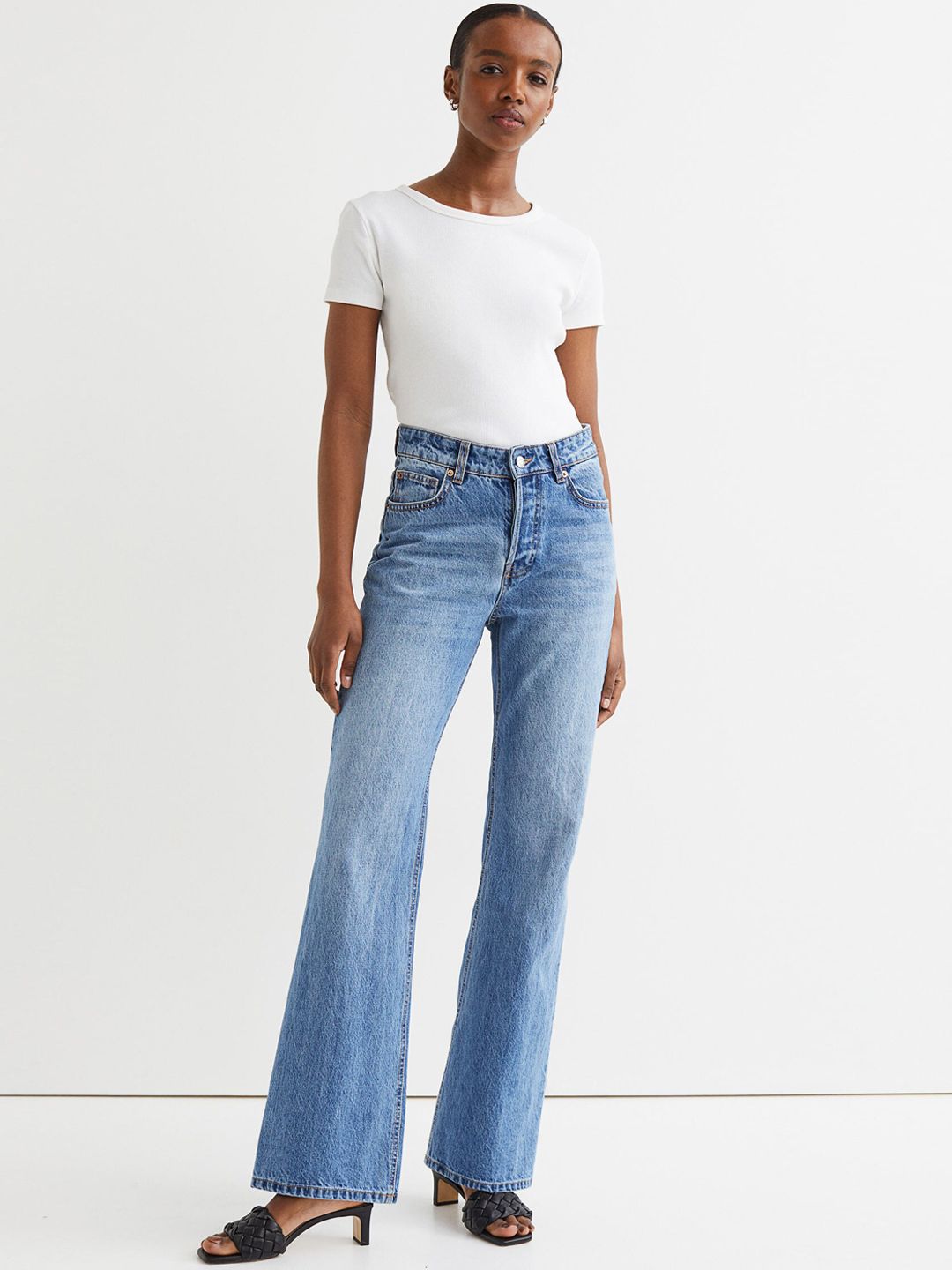 H&M Women Blue Bootcut Low Jeans Price in India
