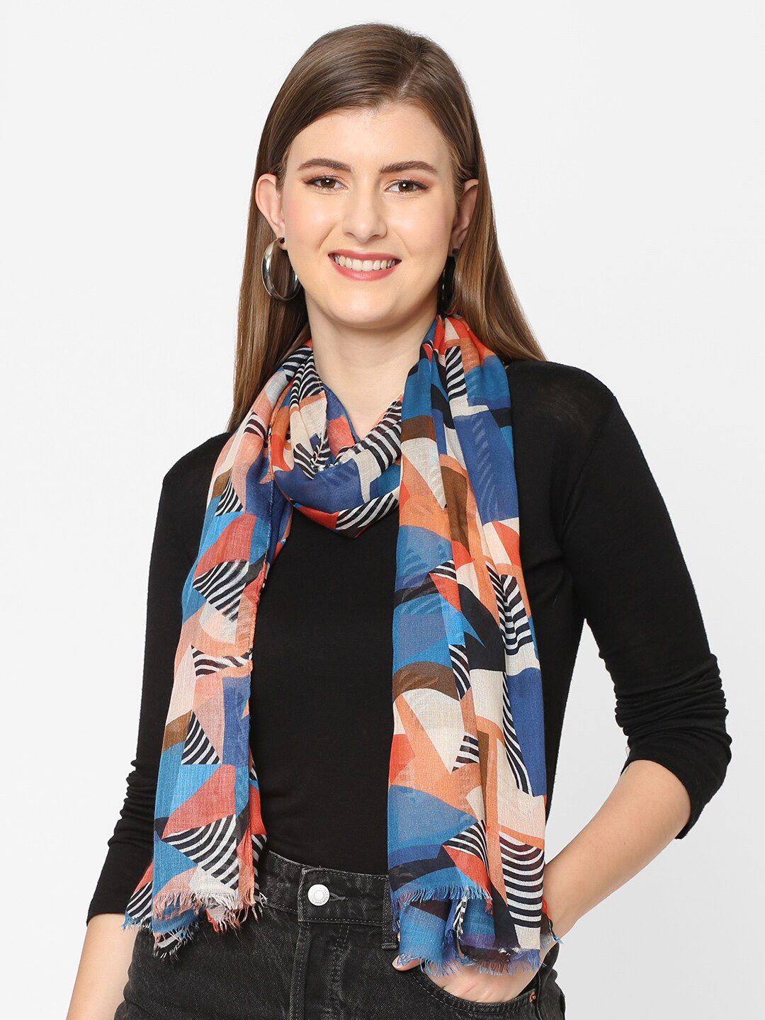 Cloth Haus India Women Multicoloured Printed Scarf Price in India