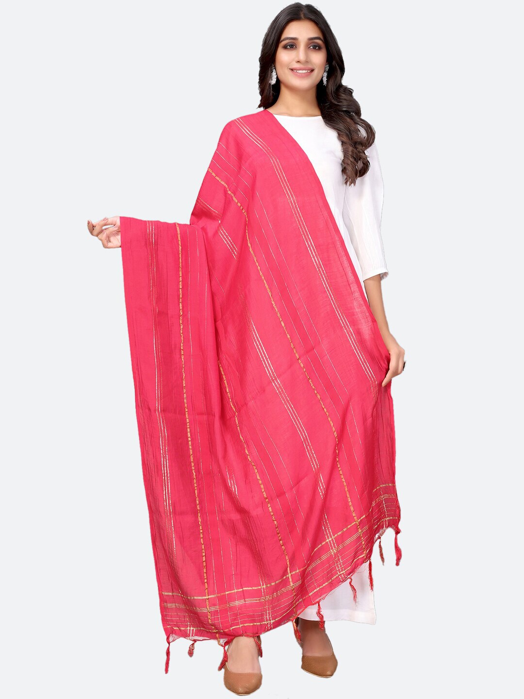 Satrani Women Pink Dupatta Price in India