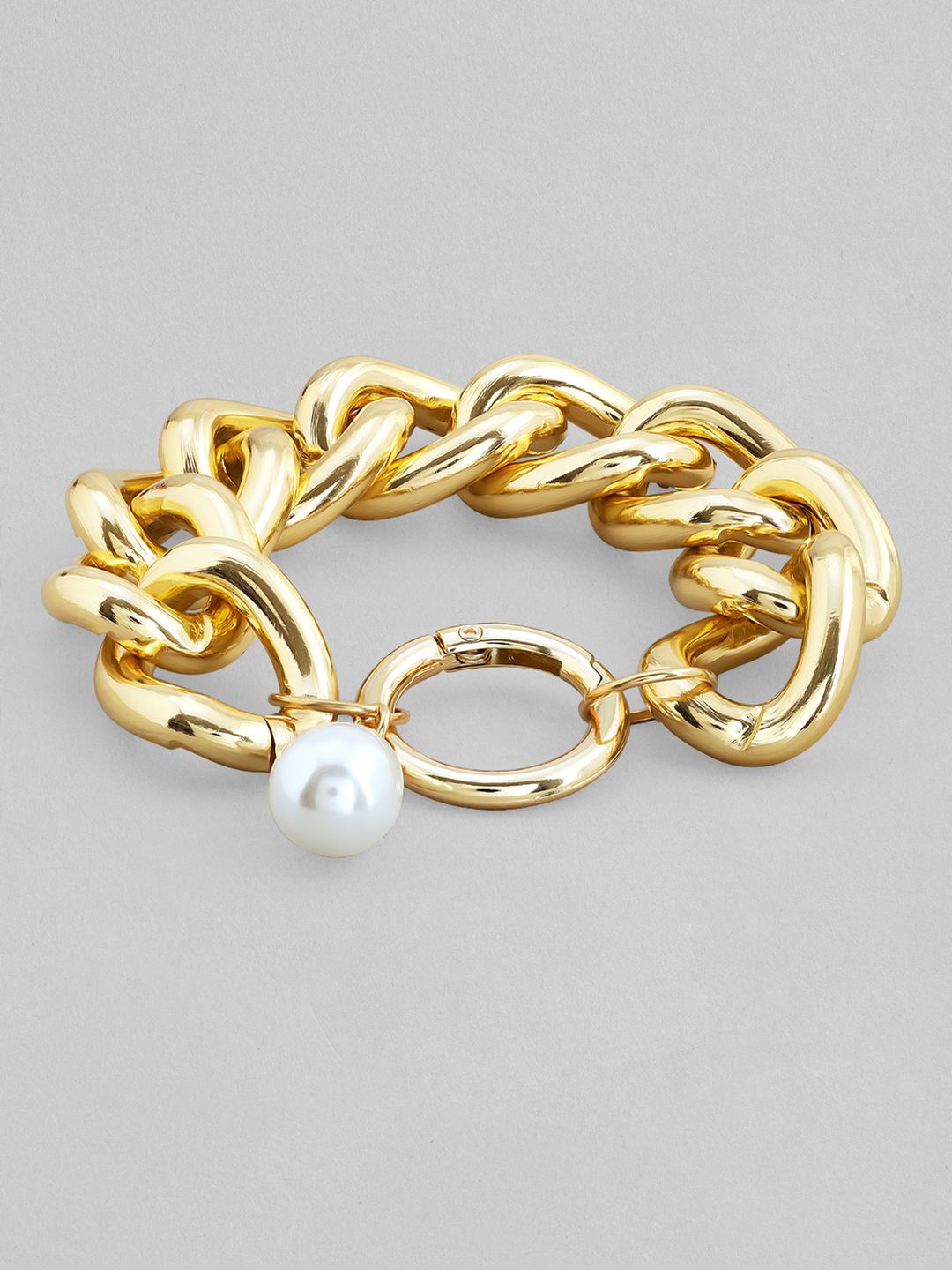Rubans Voguish Women Gold-Toned & White Gold-Plated Link Bracelet Price in India