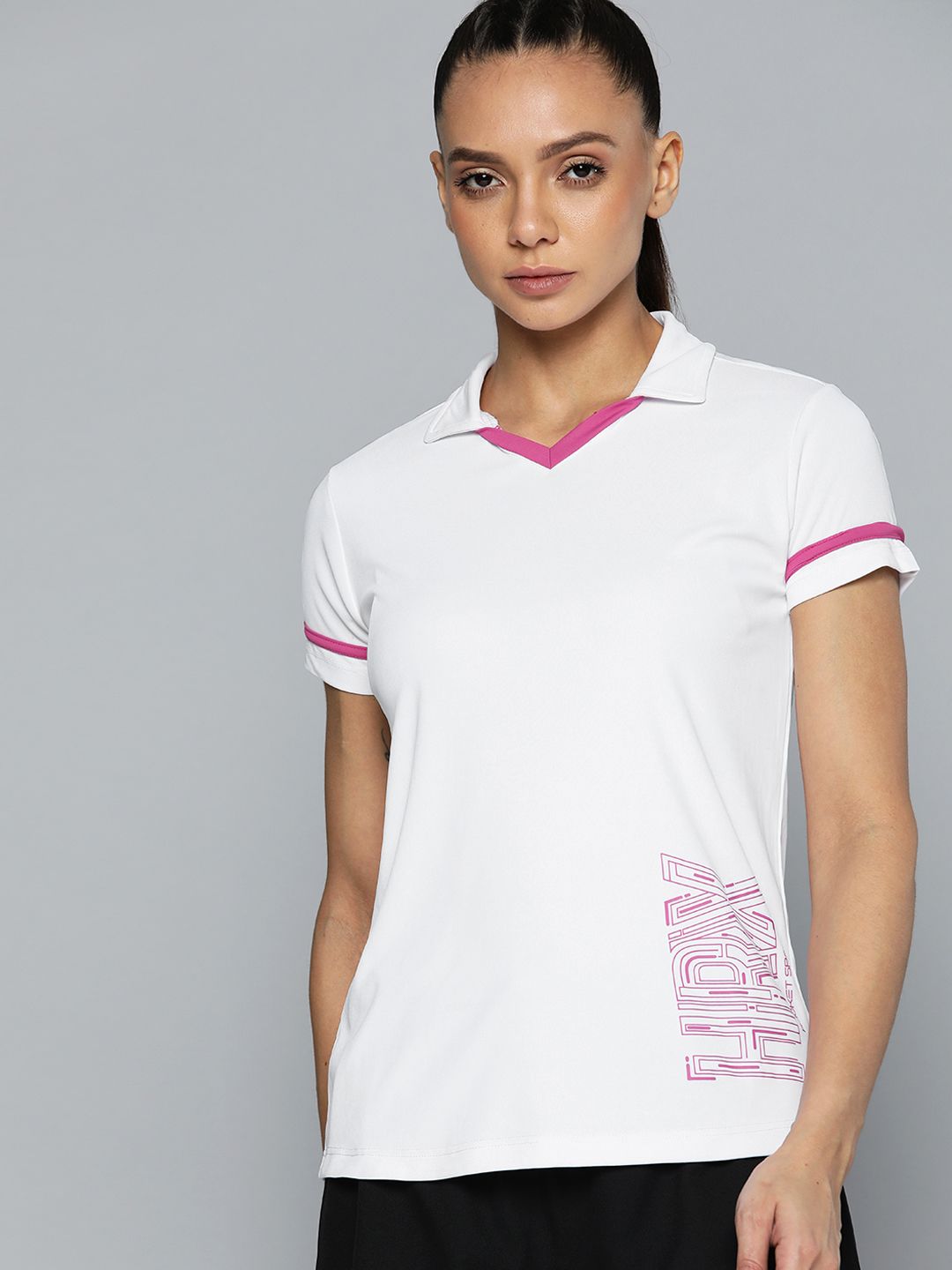 HRX By Hrithik Roshan Racketsport Women Optic White Rapid-Dry Brand Carrier Tshirts Price in India