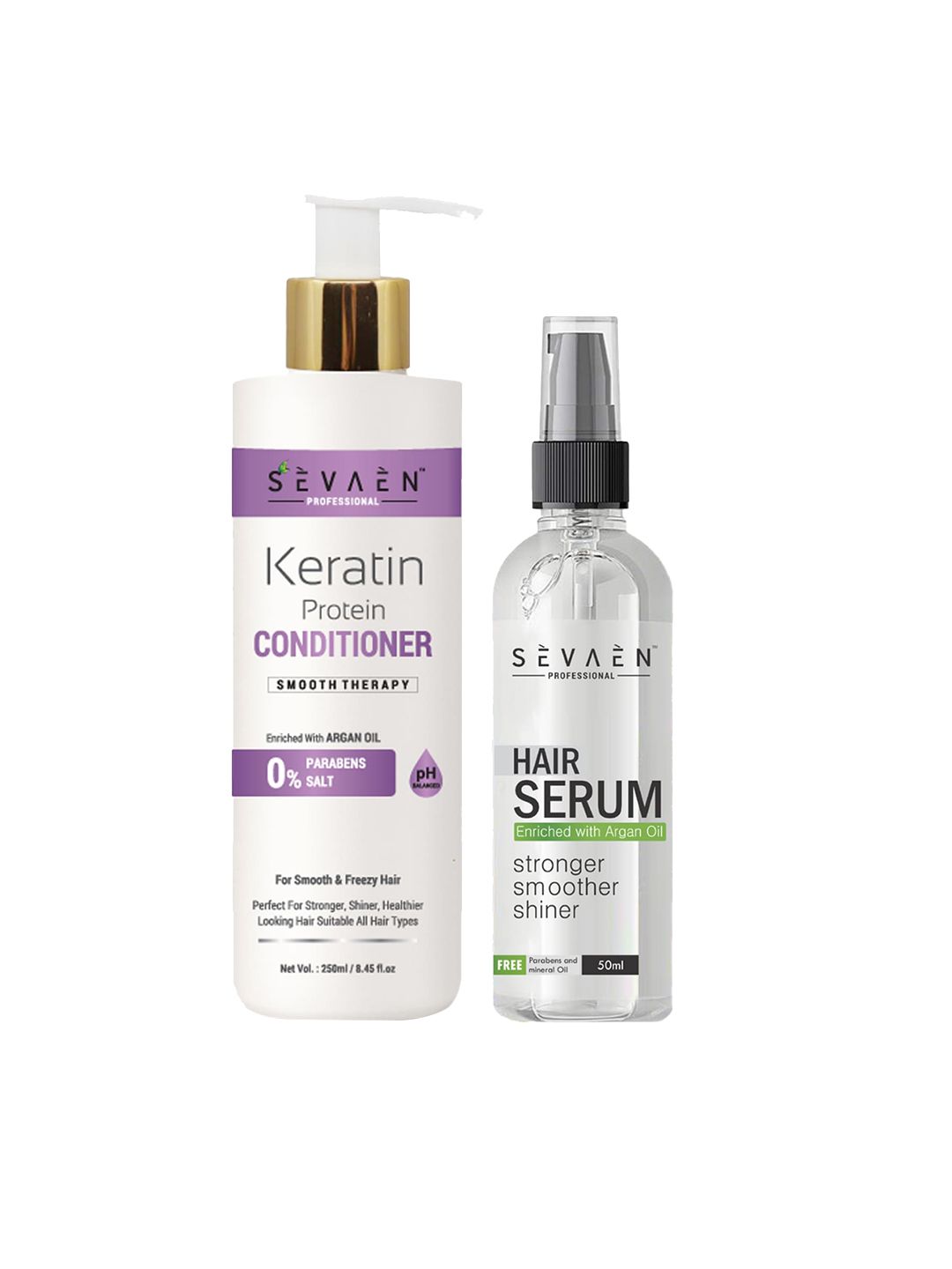 SEVAEN Set of Keratin Smooth Conditioner 250 ml & Hair Serum 50 ml Price in India