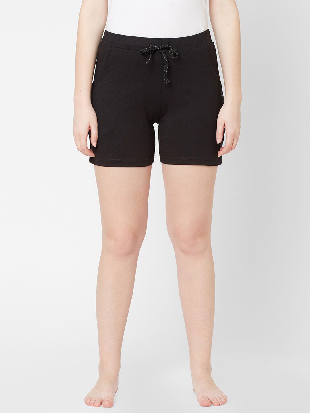 Sweet Dreams Women Black Cotton Lounge Shorts Price in India