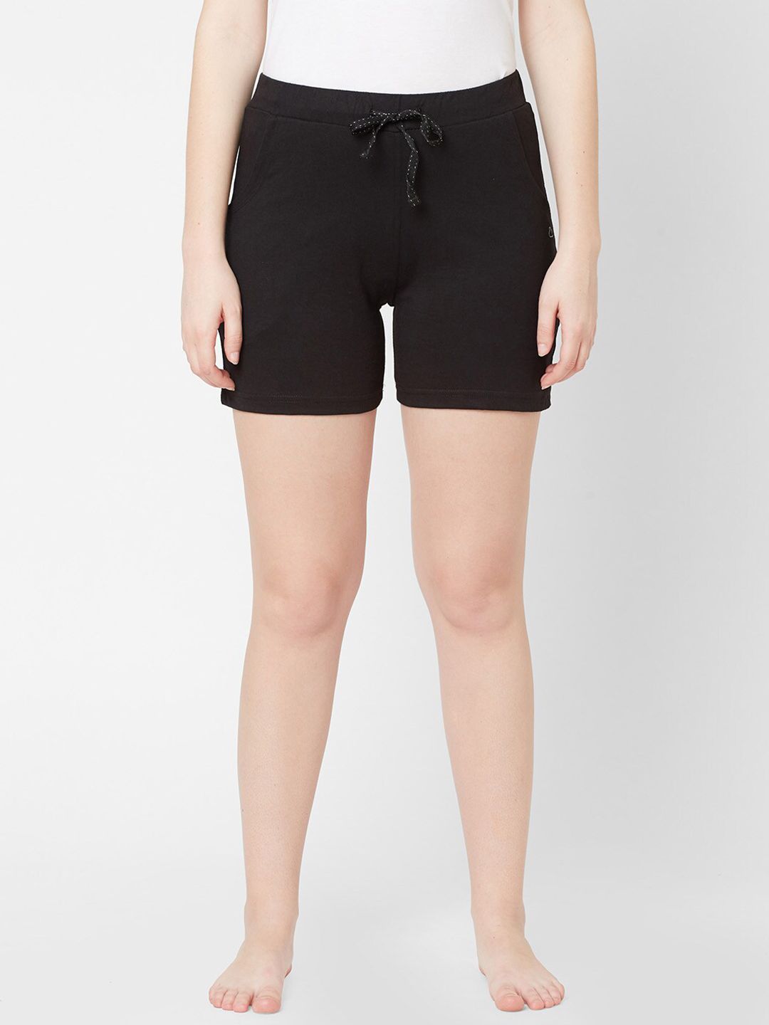 Sweet Dreams Women Black Solid Lounge Shorts Price in India