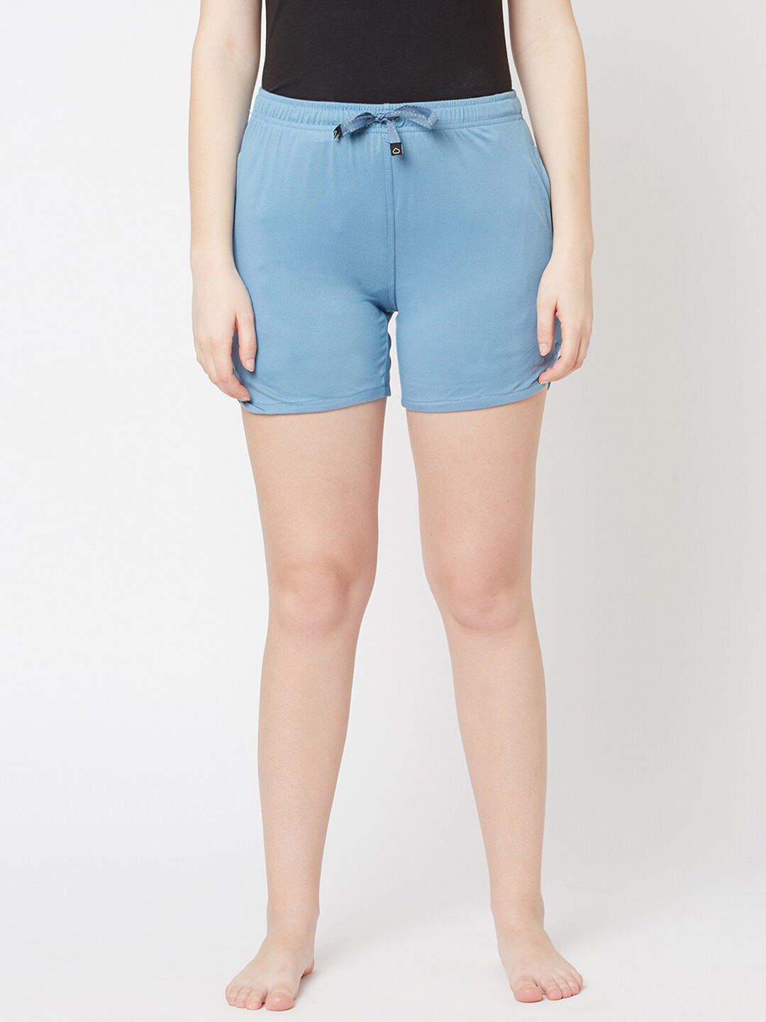 Sweet Dreams Women Blue Solid Cotton Lounge Shorts Price in India