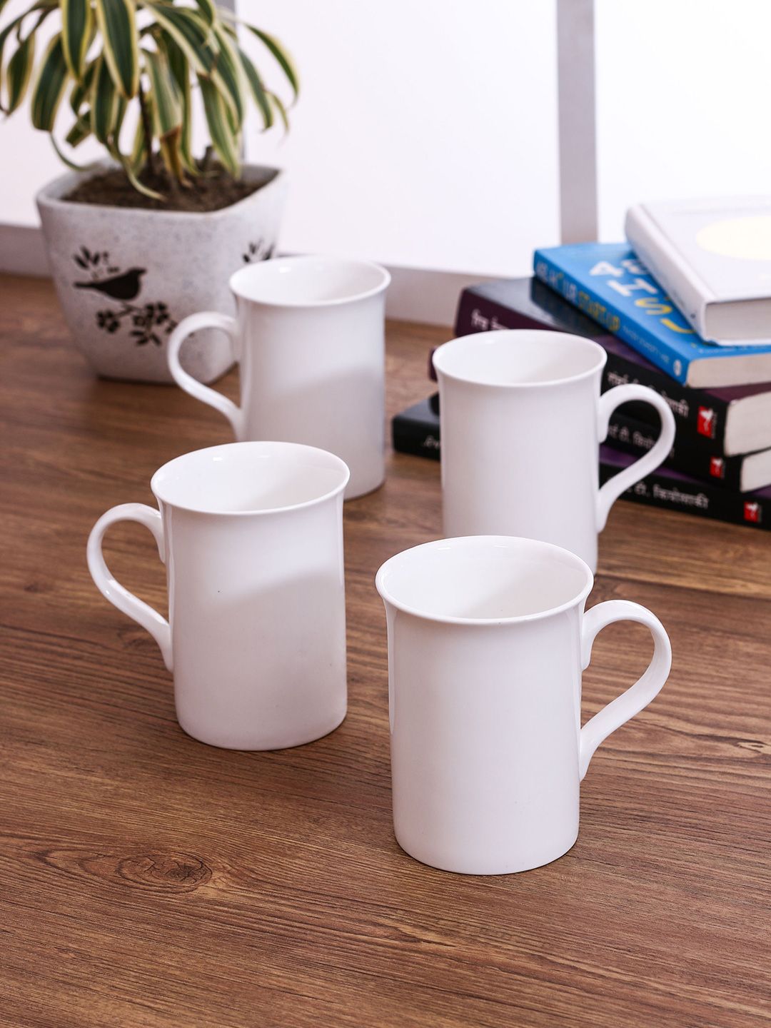 CLAY CRAFT White Solid Ceramic Glossy Mug 340 ml Price in India
