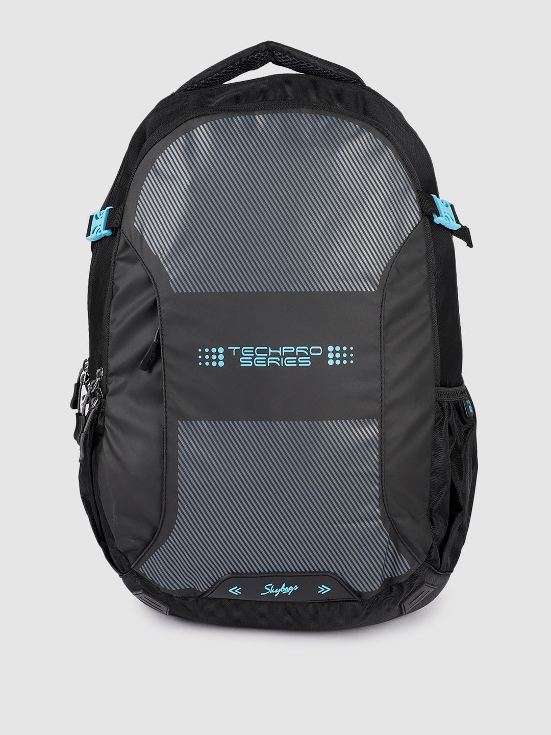 Skybags Unisex Black Striped Backpack with Compression Straps Price in India