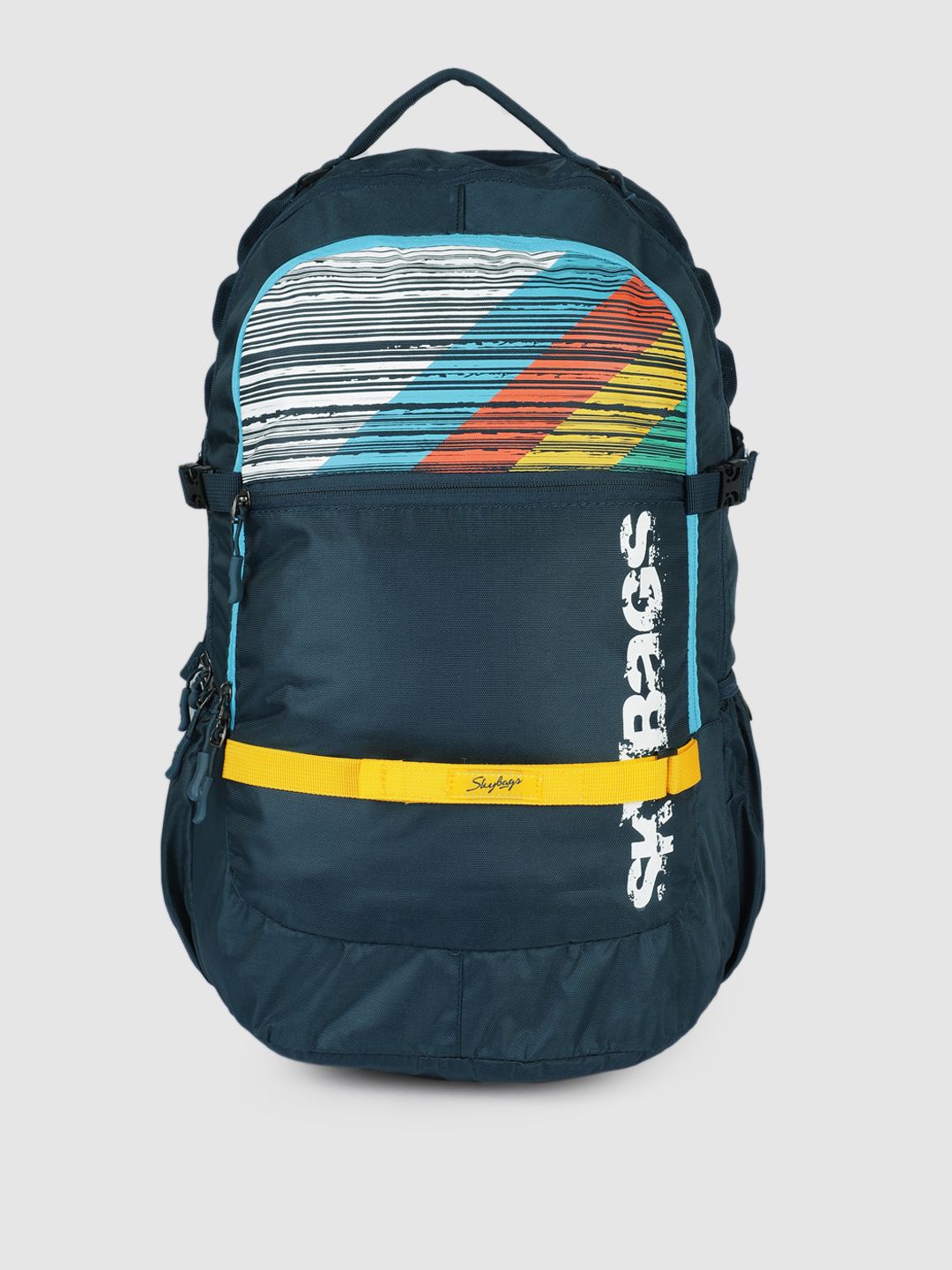 Skybags Unisex Teal Striped Backpack with Compression Straps Price in India