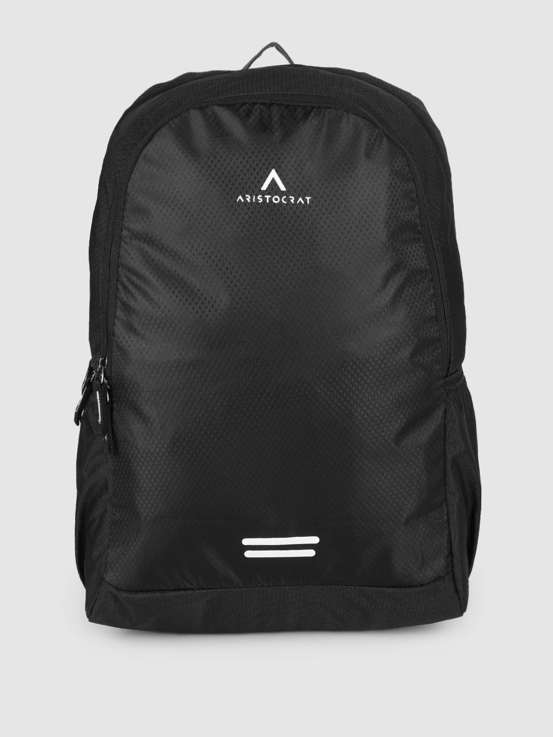 Aristocrat Unisex Black Geometric Self-Design Backpack Price in India