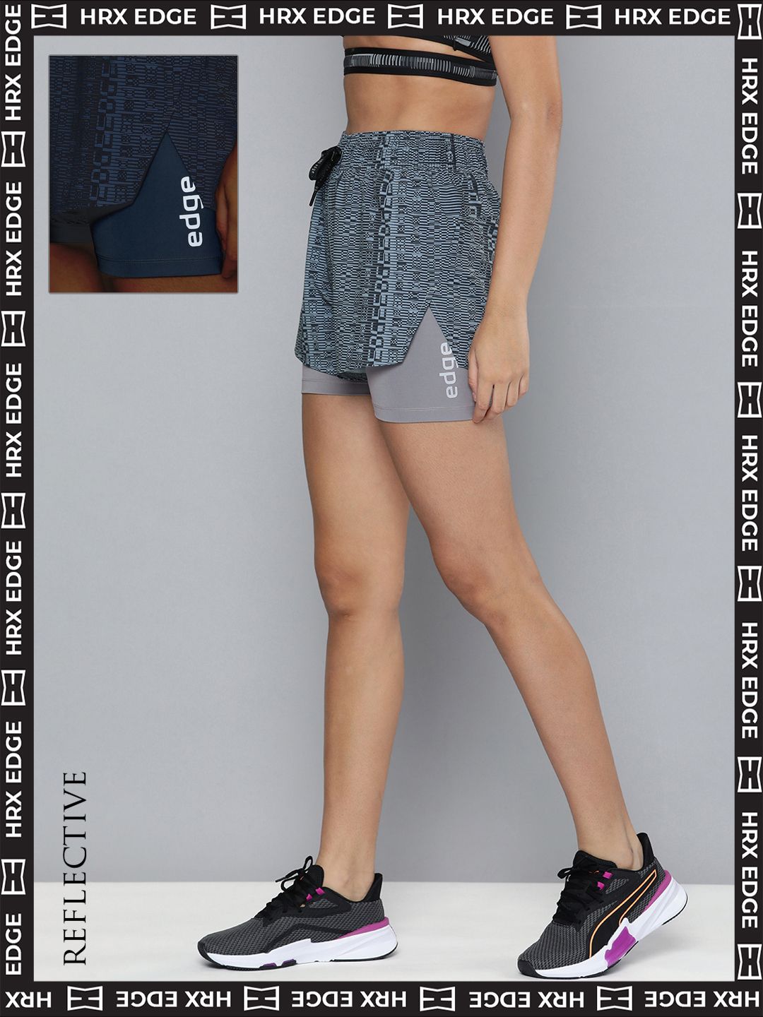HRX By Hrithik Roshan EDGE Women Tradewinds Rapid-Dry AOP Shorts Price in India