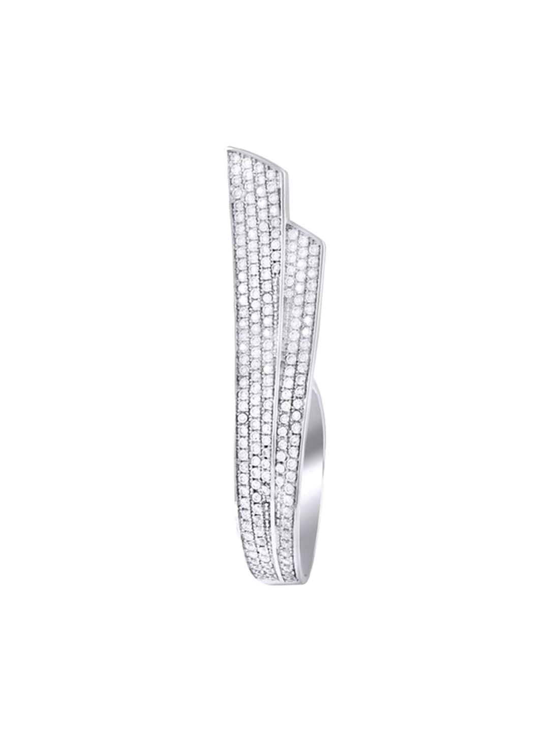 Zilver 92.5 Sterling Silver White CZ-Studded Ring Price in India