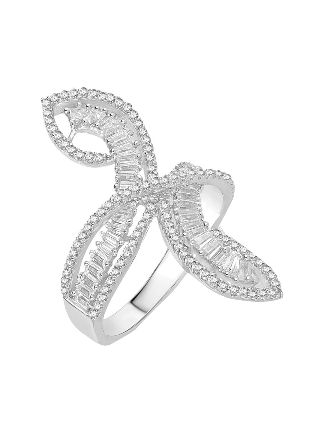 ZILVER Silver-Plated 92.5 Silver Sterling Stylish Fancy Ring Price in India