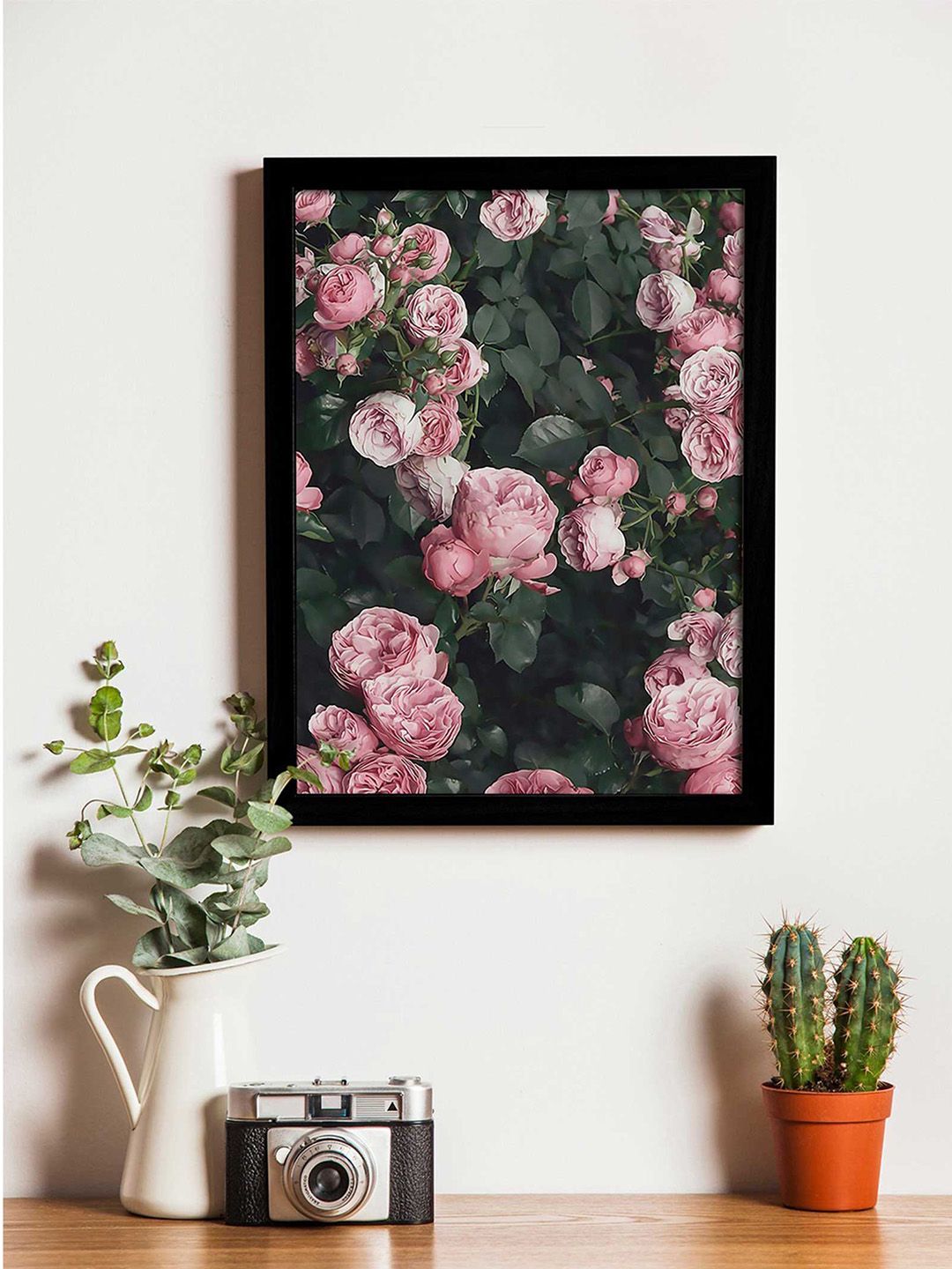 Art Street Green & Pink Printed Synthetic Wood Framed Individual Wall Art Price in India