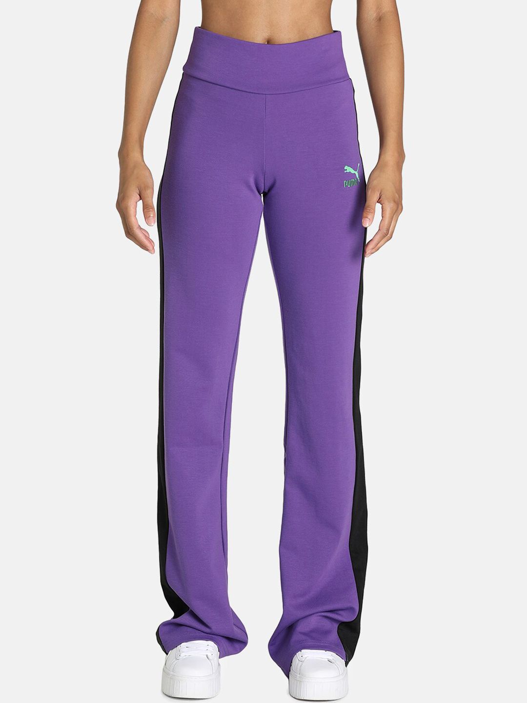 Puma Women Purple Solid Slim Fit Trackpants Price in India