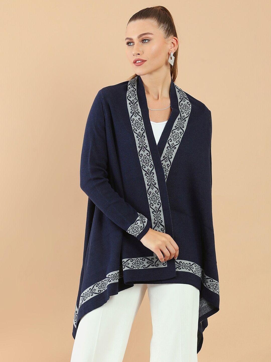 Soch Women Blue Indigo Rayon Front Open Shrug Price in India