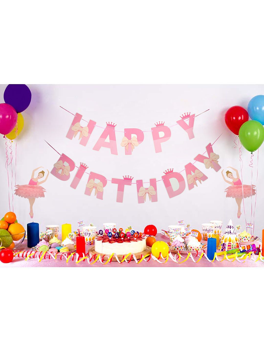 CHOCOZONE Pink Happy Birthday Banner Party Props Price in India