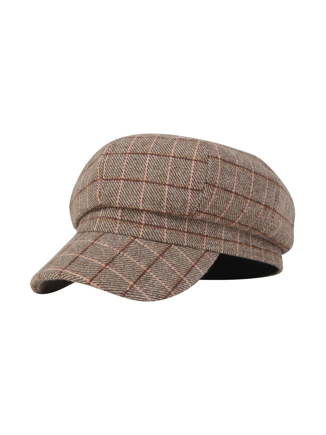 iSWEVEN Unisex Brown & Beige Printed Ascot Cap Price in India