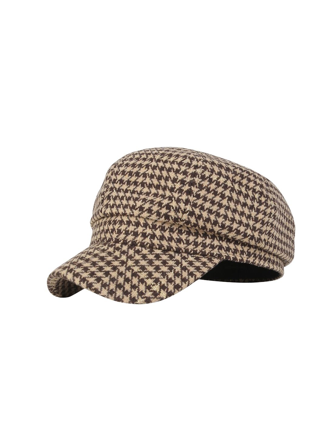 iSWEVEN Unisex Brown & Beige Ascot Cap Price in India