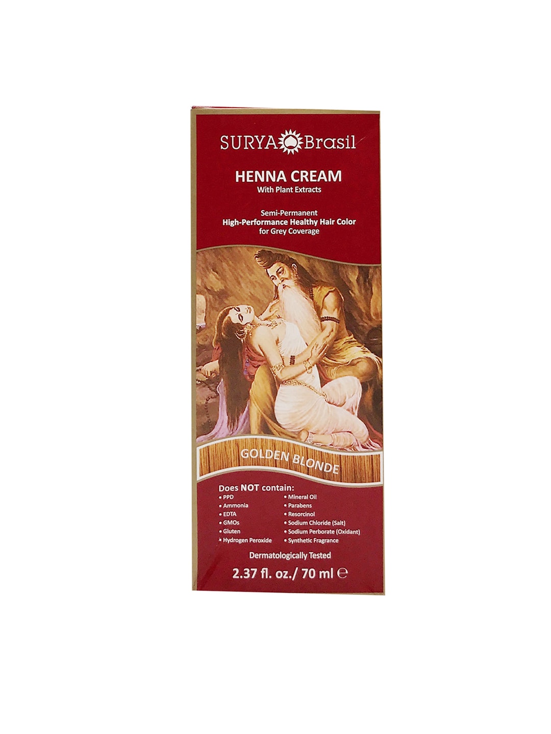SURYA Brasil Henna Cream Semi-Permanent Hair Color with Plant Extracts 70ml -Golden Blonde Price in India