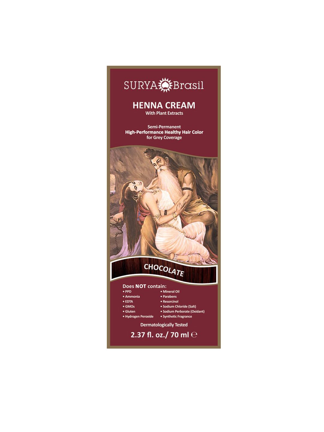 SURYA Brasil Henna Cream Semi-Permanent Hair Color with Plant Extracts 70ml - Chocolate Price in India