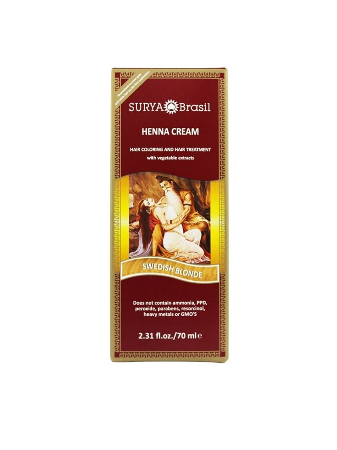 SURYA Brasil Henna Cream Semi-Permanent Hair Color 70ml - Swedish Blonde Price in India