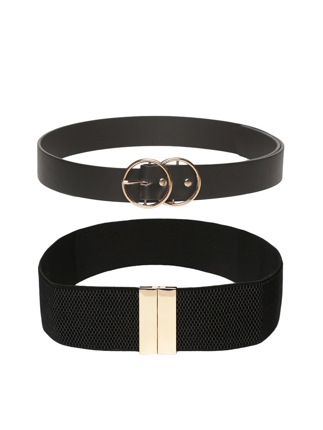 CRUSSET Women Pack of 2 Black Belts Price in India