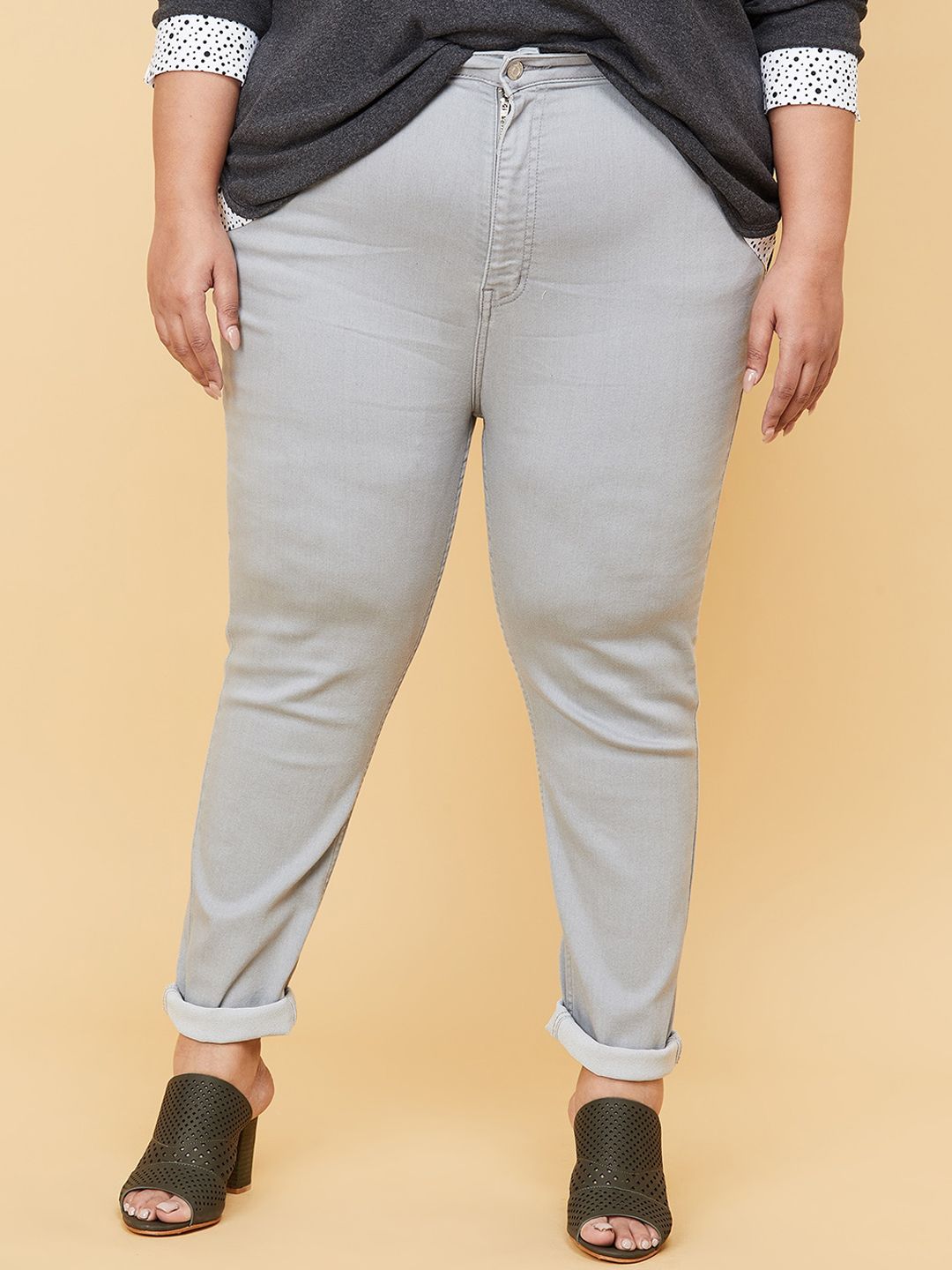 max Plus Size Women Grey Jeans Price in India