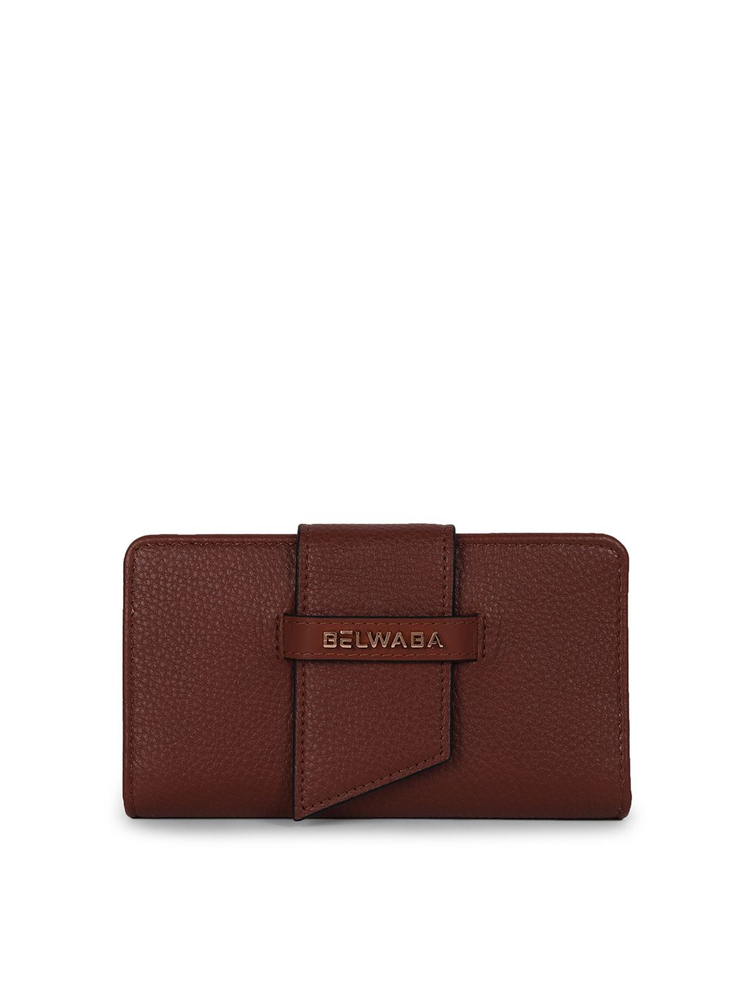 Belwaba Women Red Textured PU Two Fold Wallet Price in India
