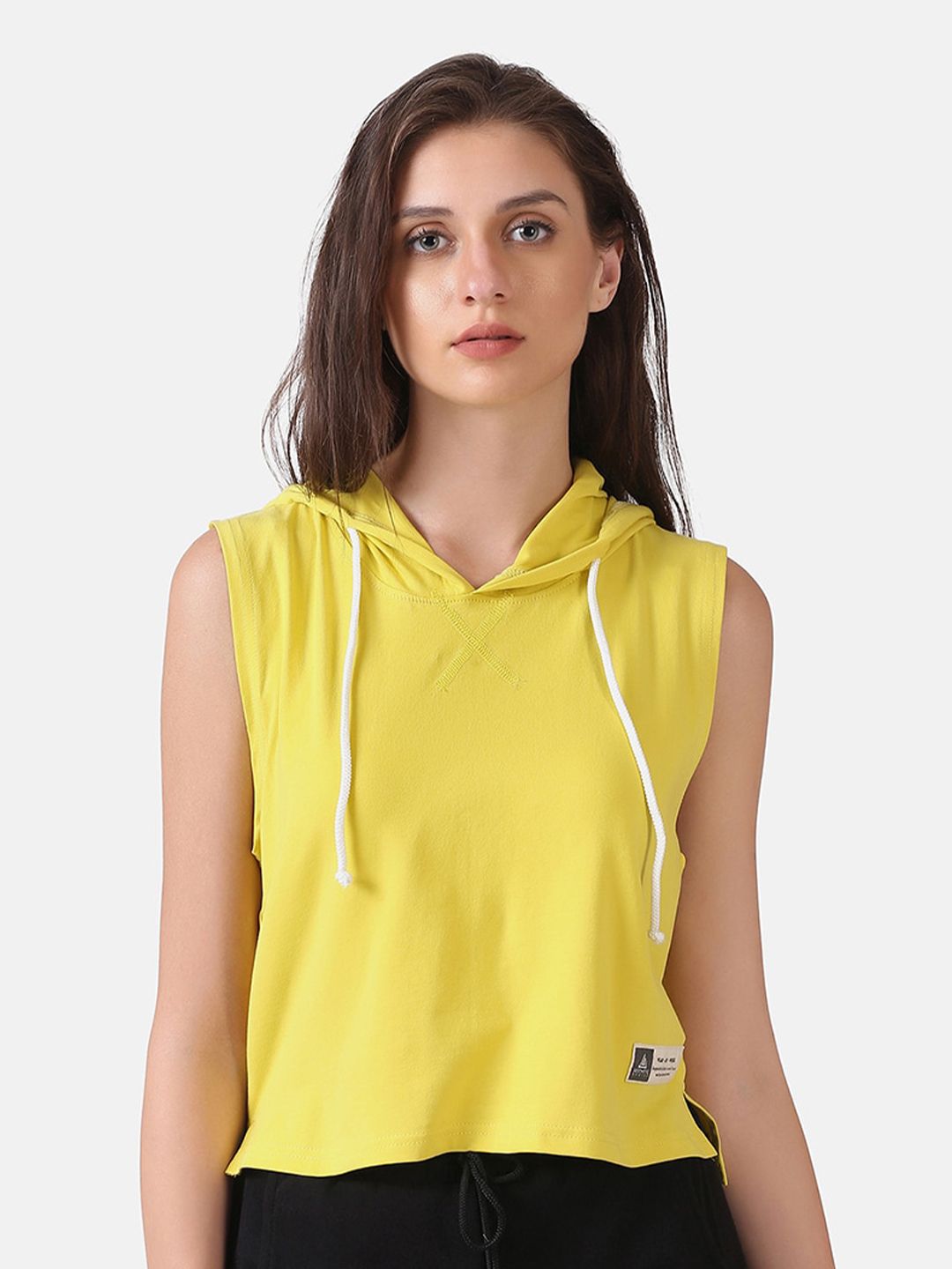 Aesthetic Bodies Women Yellow Hooded Sweatshirt Price in India