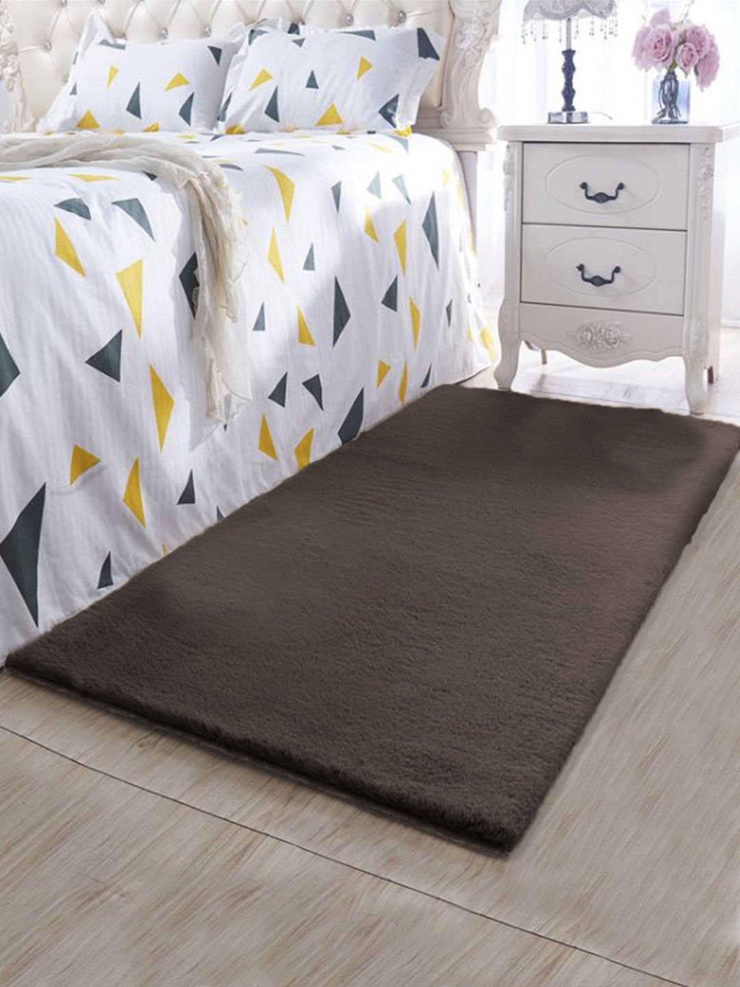 LUXEHOME INTERNATIONAL Coffee Brown Solid Floor Runners Price in India