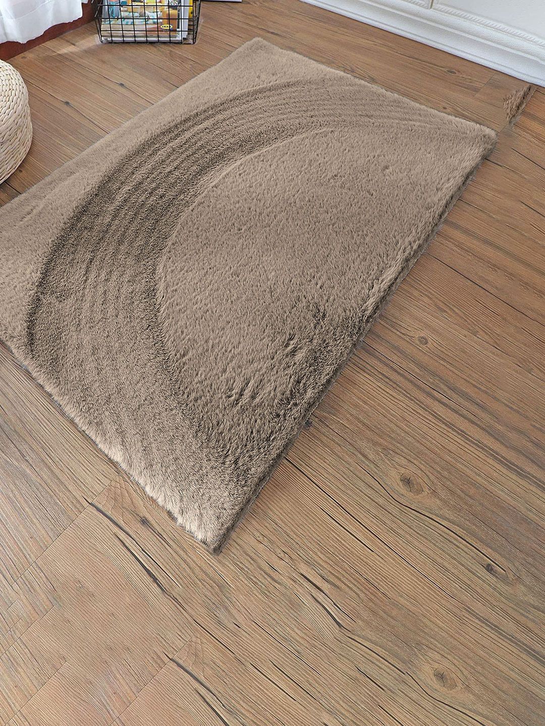 LUXEHOME INTERNATIONAL Taupe Solid Anti-Skid Doormat Price in India