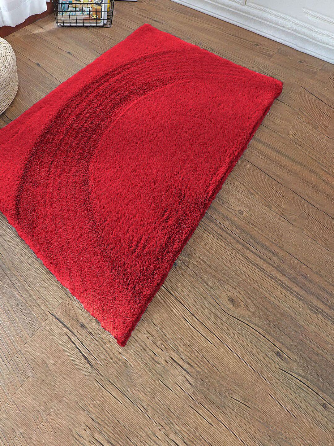 LUXEHOME INTERNATIONAL Maroon Solid Anti-Skid Doormat Price in India