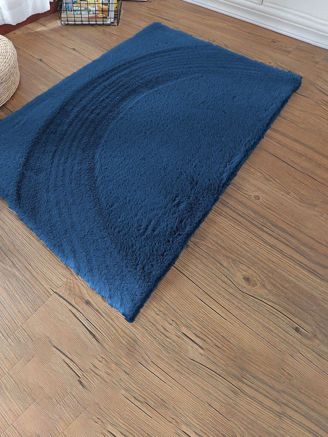 LUXEHOME INTERNATIONAL Teal Blue Solid Ultra Soft Anti-Skid Door Mat Price in India