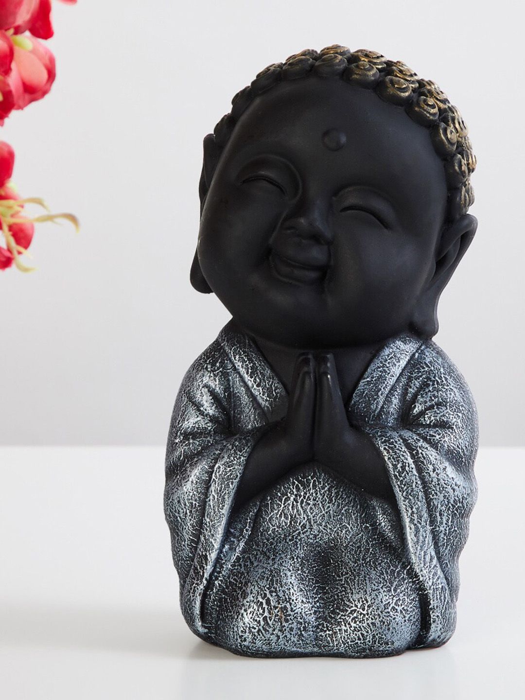 Home Centre Corsica Black Textured Polyresin Buddha Figurine Price in India