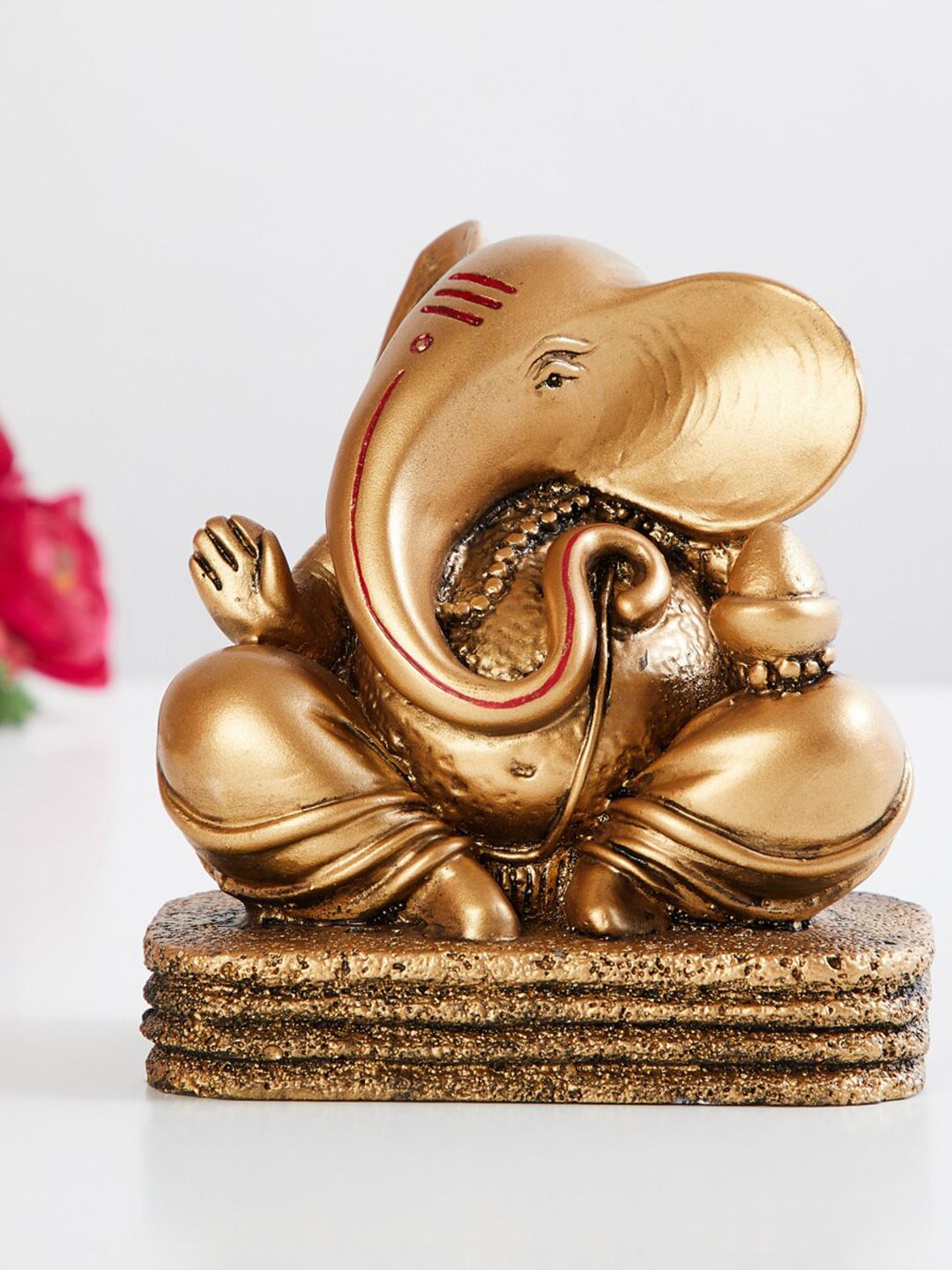 Home Centre Gold-Toned Polyresin Ganpati Figurine Showpiece Price in India