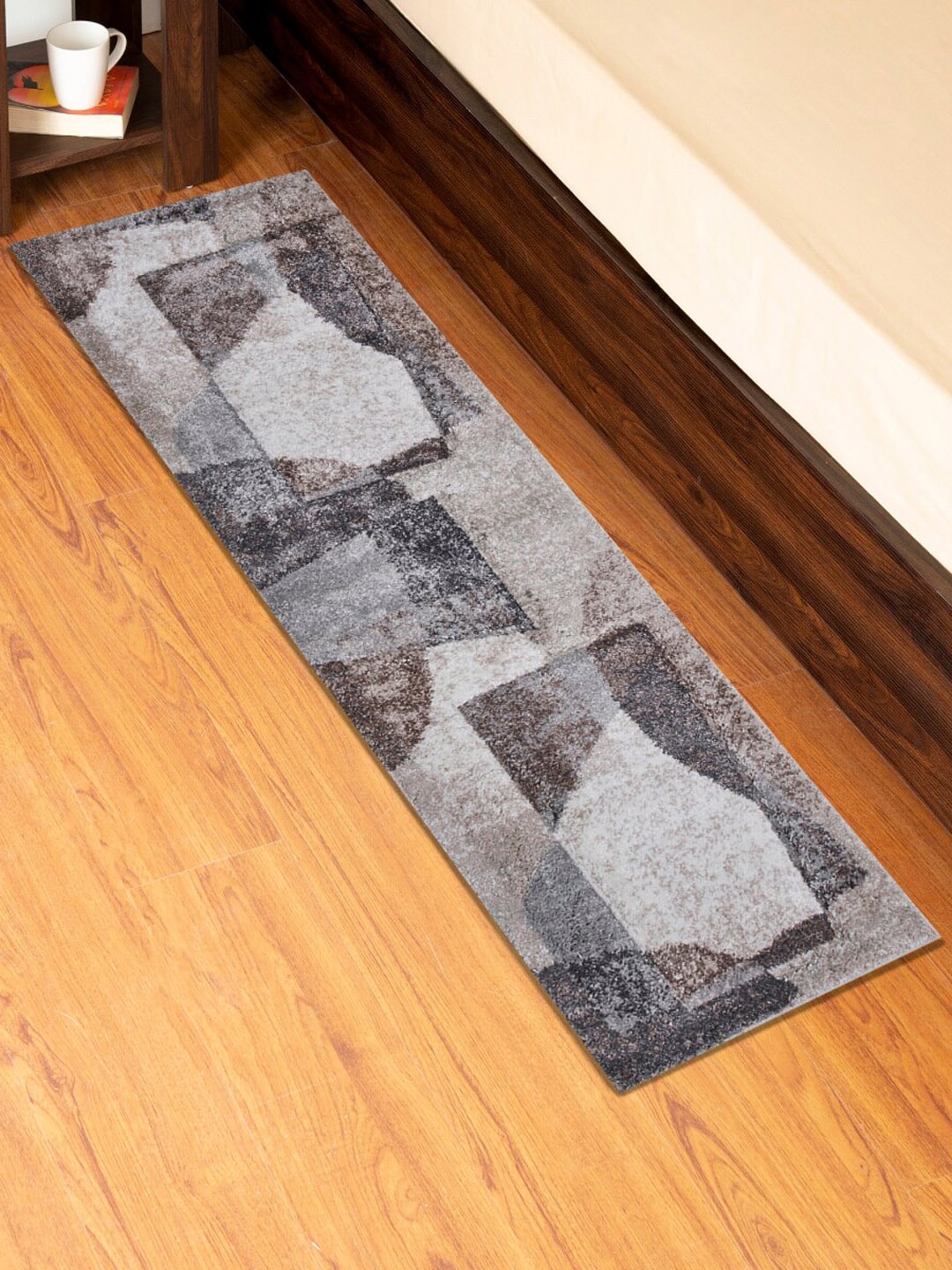 Home Centre Grey Paradise Textured Woven Runner Price in India