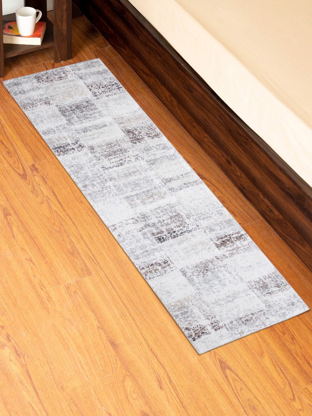 Home Centre Grey Textured Woven Carpet Runner Price in India