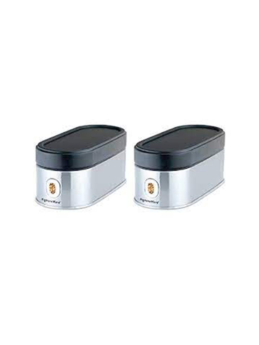 SignoraWare Set Of 2 Silver-Toned & Black Stainless Steel Container Price in India