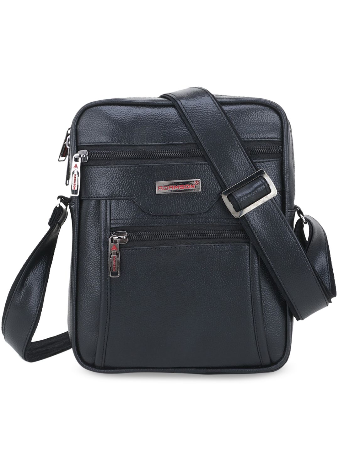 ADAMSON Black Structured Sling Bag Price in India