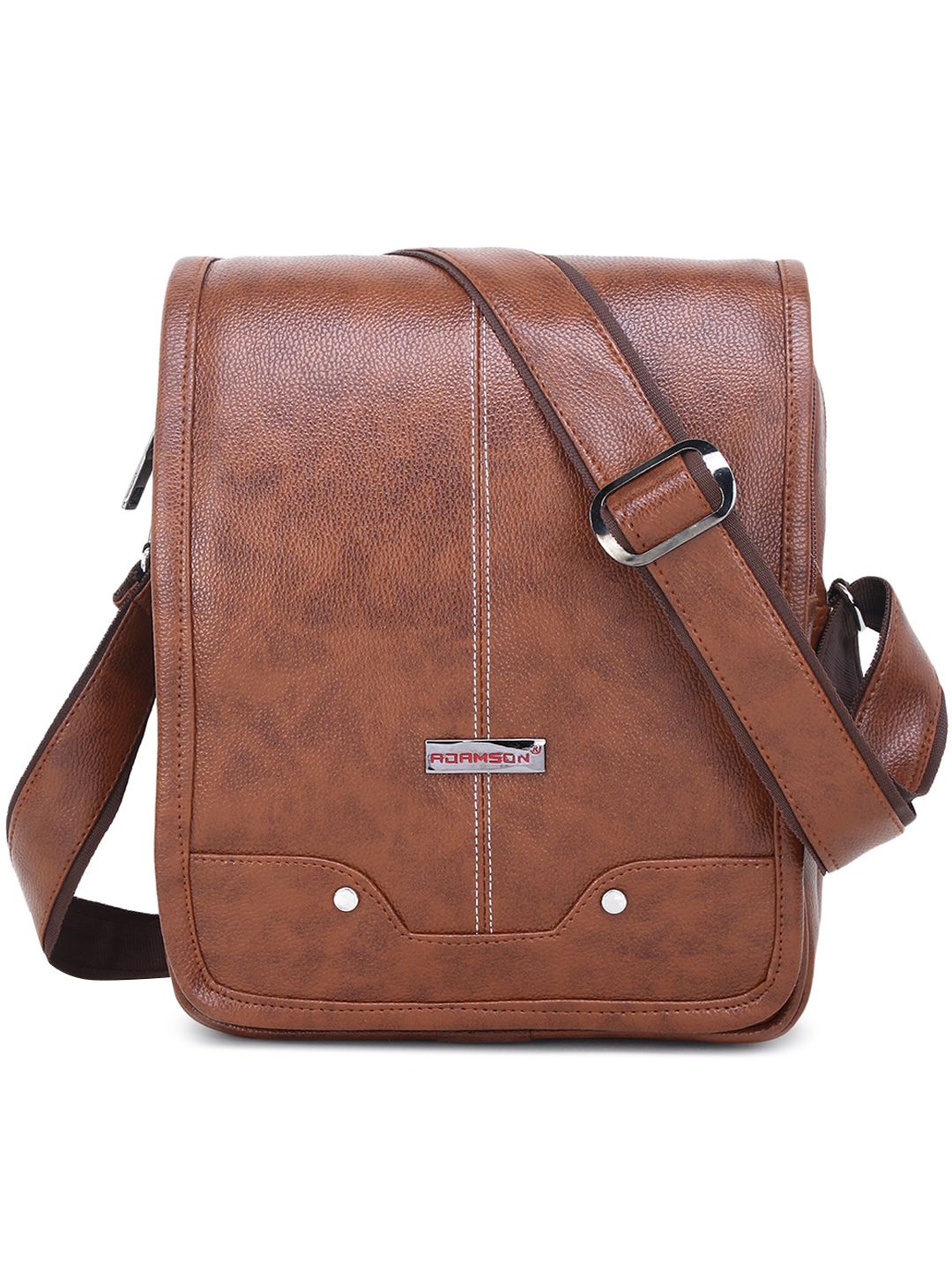 ADAMSON Tan Structured Sling Bag Price in India