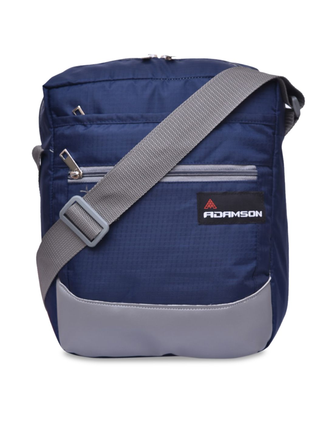 ADAMSON Blue Colourblocked Structured Sling Bag Price in India