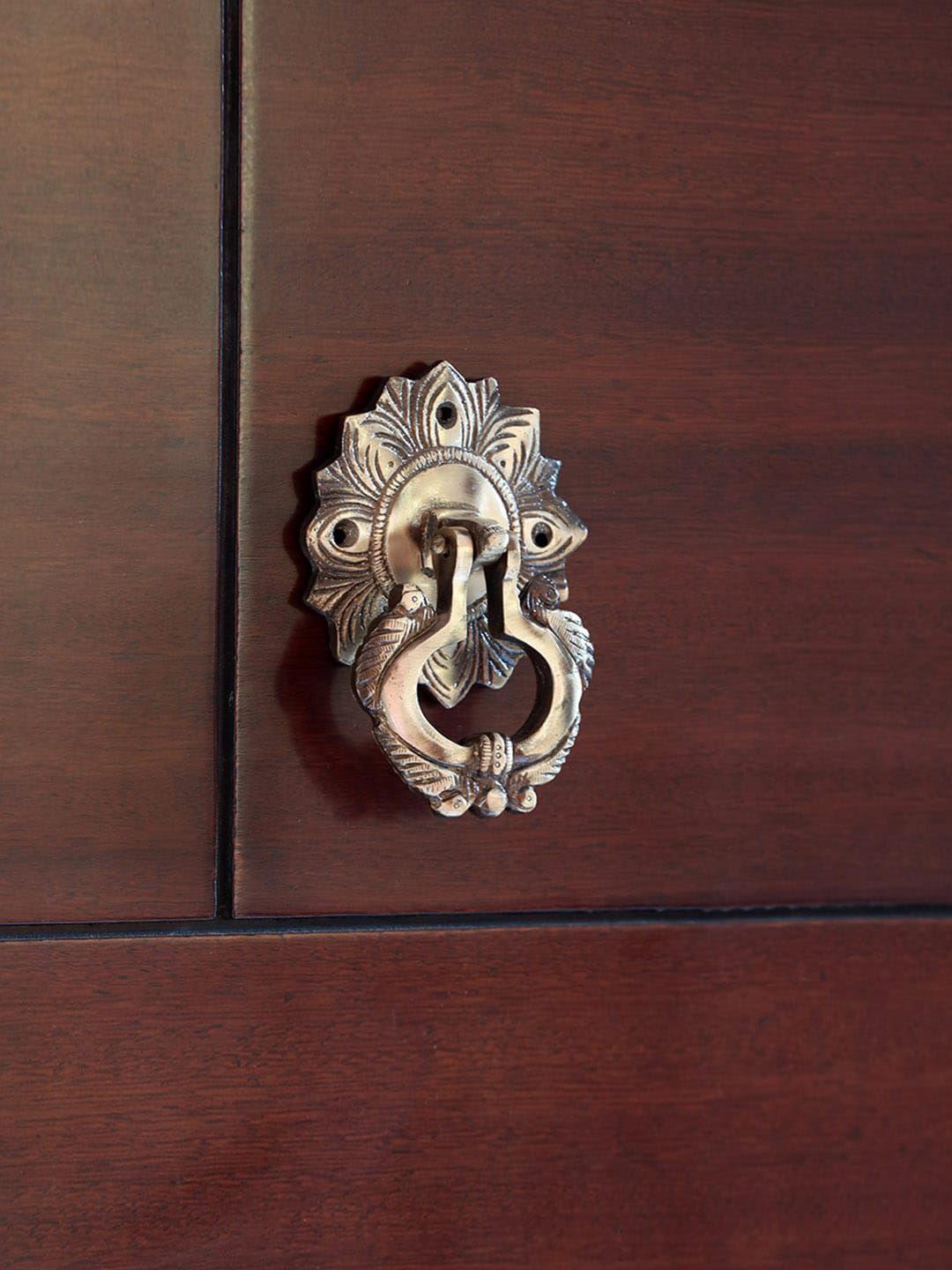 ExclusiveLane Gold-Toned Textured Brass Door Handle Price in India