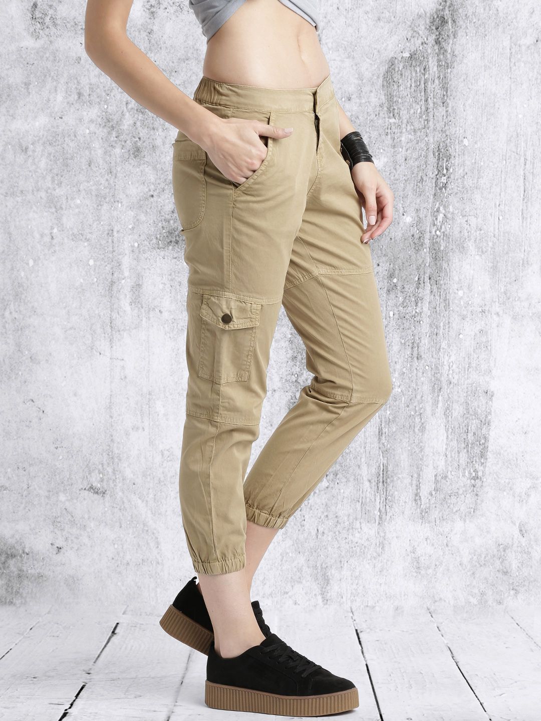 Roadster Women Khaki Sustainable Joggers Price in India