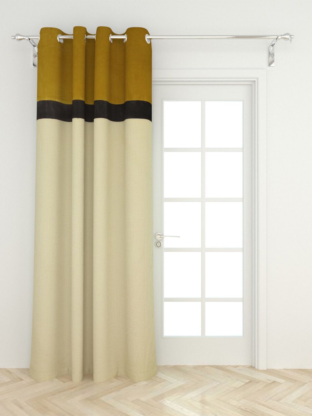 Home Centre Multicoloured Colourblocked Cotton Black Out Door Curtain Price in India