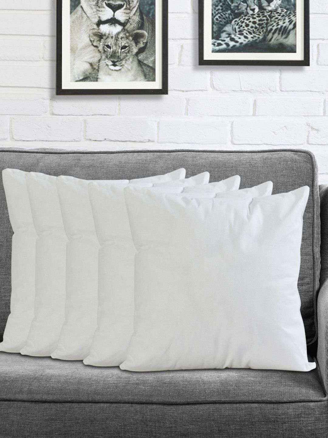 Home Centre Set Of 5 Solid Filled Cushions Price in India